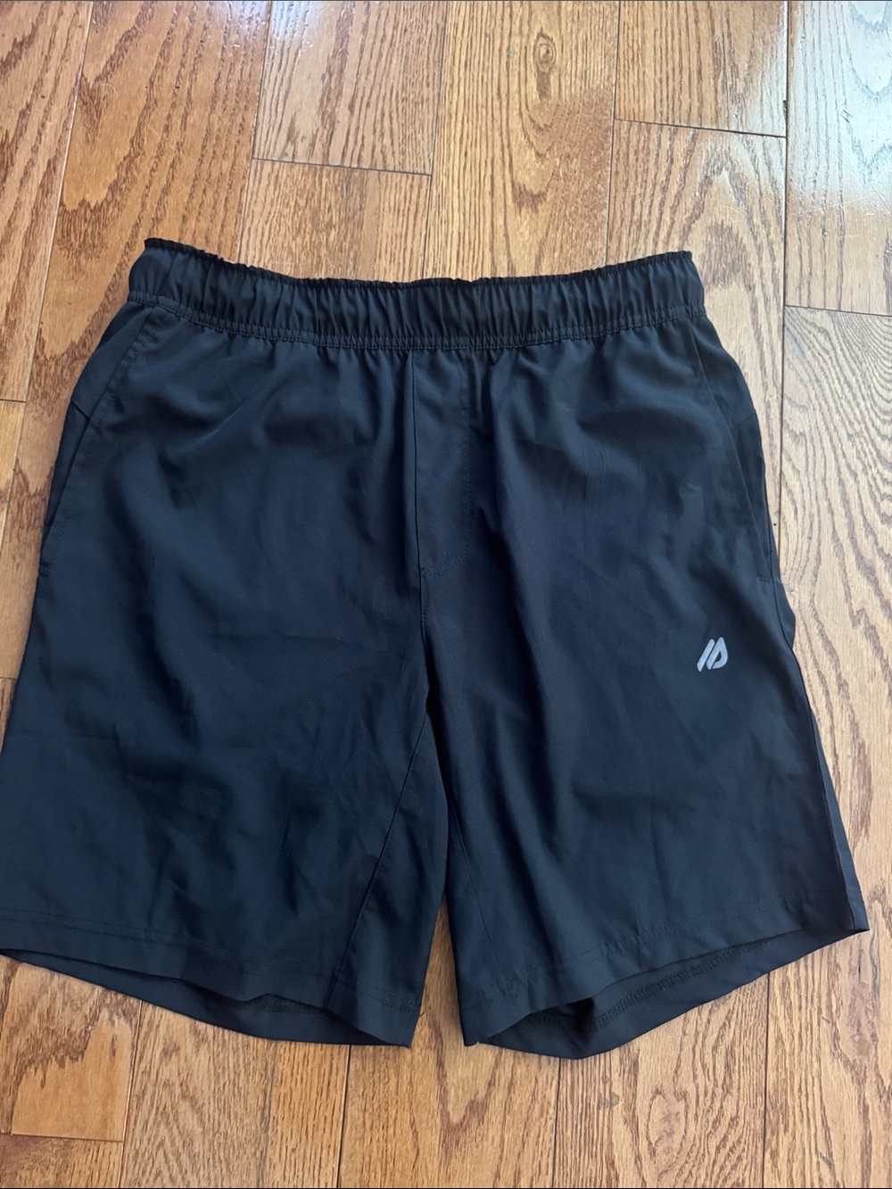 Eddie Bauer Black Athletic Shorts with Reflective Logo